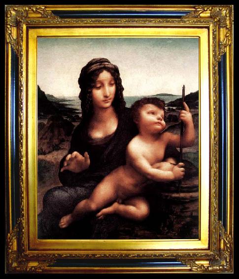 framed  LEONARDO da Vinci Madonna with the Yarnwinder, Ta015-2